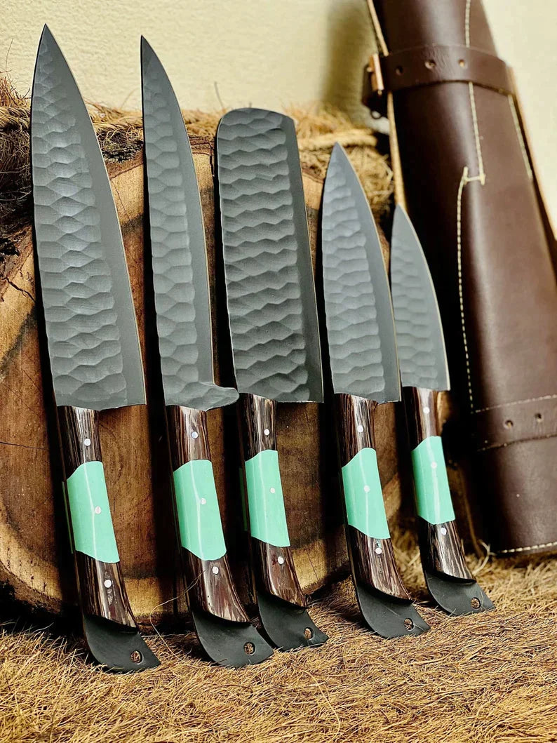 The Valhalla- WTW  | 5-Piece Set + Leather Roll - Troy Blades