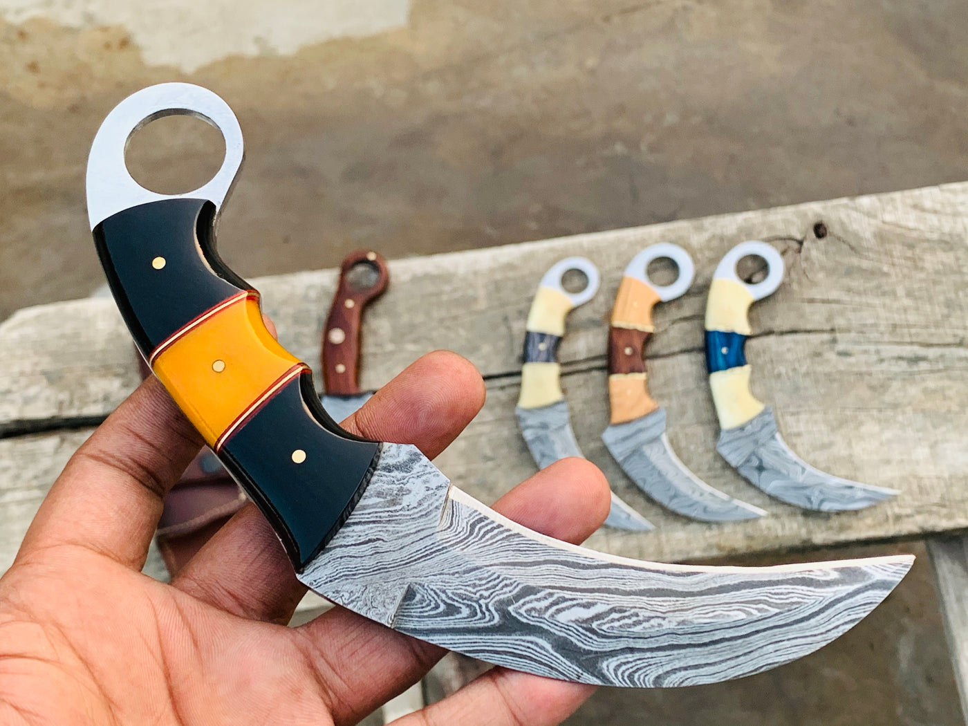 Custom handmade Damascus Karambit - Troy Blades