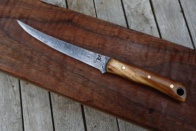 Custom handmade Damascus fillet knife brand new - Troy Blades