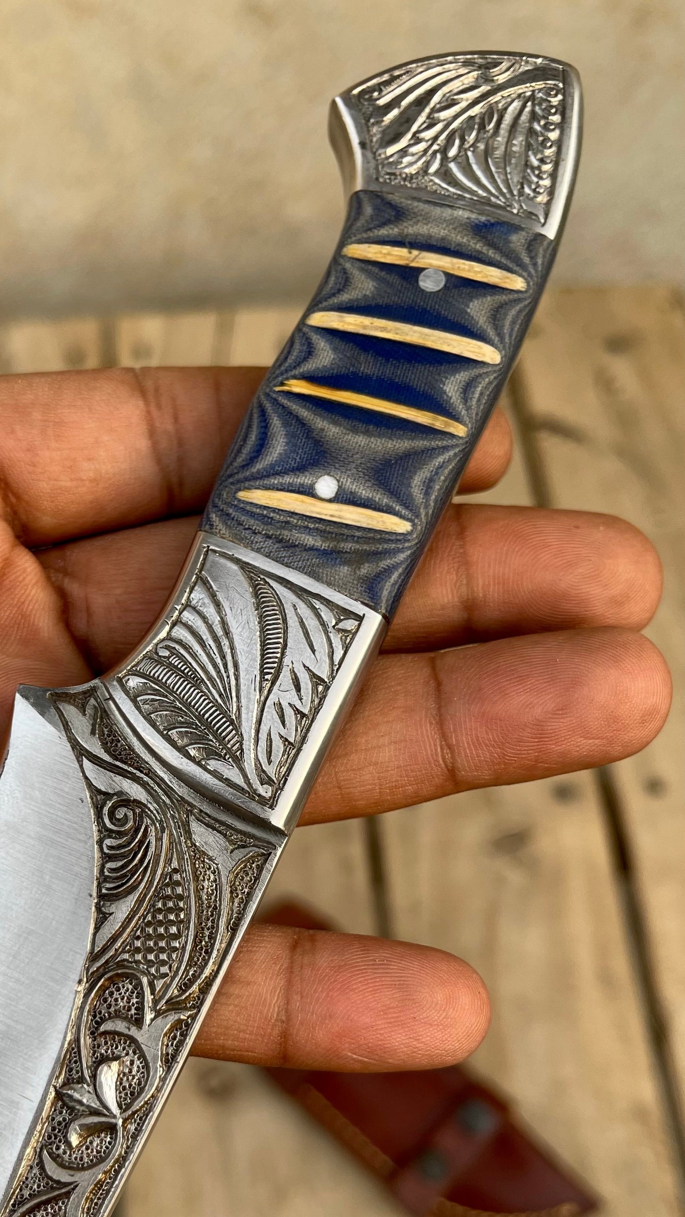 D2 steel 100% Hand tooled and handmade hunting camp knife - Troy Blades