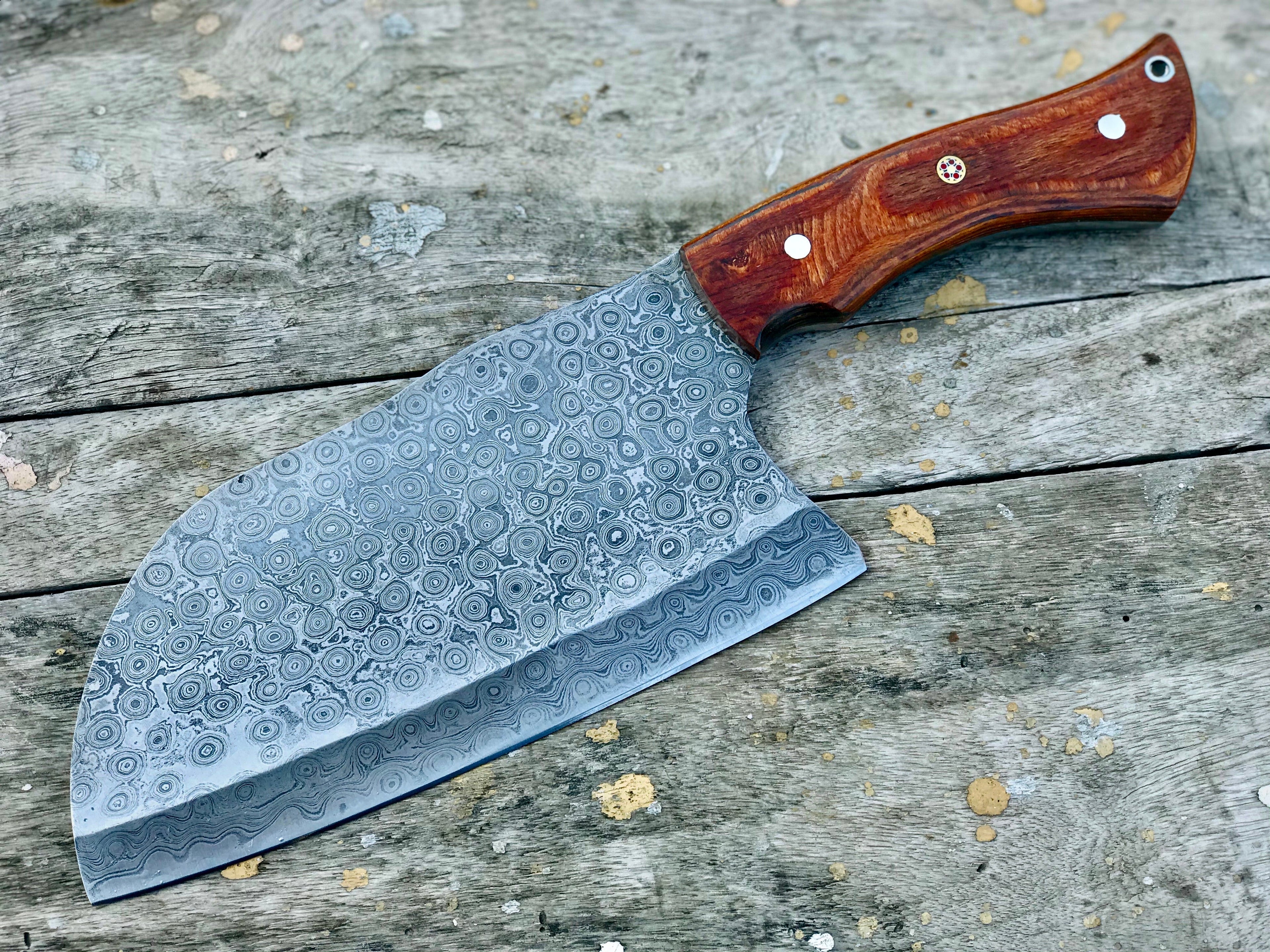 Beautiful Custom Handmade Damascus Multiuse Chopping knife - Troy Blades