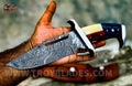 Texas Flag Handle Custom Handmade Damascus Rambo 3 Bowie - Troy Blades