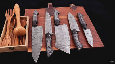 The Dahlia | 5-Piece Chef Knife Set + Leather Roll