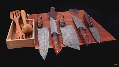 The Dahlia | 5-Piece Chef Knife Set + Leather Roll