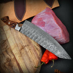 Custom Handmade HAND FORGED DAMASCUS STEEL CHEF KNIFE Set Kitchen Knives -Pro5 - Troy Blades