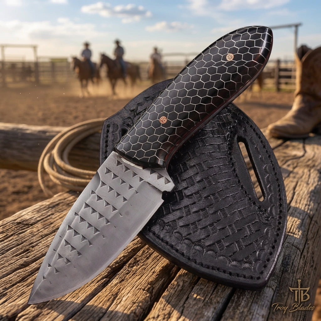 Handmade Damascus & Custom Hunting Knife Collection | The Texas Ranch Series Troy Blades