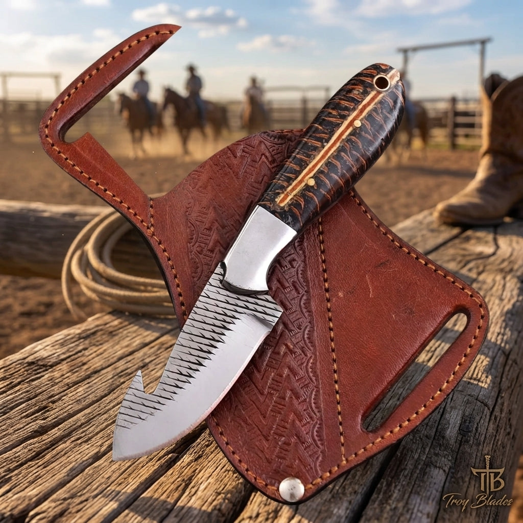 Handmade Damascus & Custom Hunting Knife Collection | The Texas Ranch Series Troy Blades