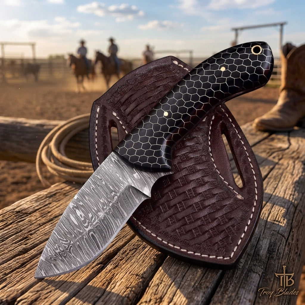 Handmade Damascus & Custom Hunting Knife Collection | The Texas Ranch Series Troy Blades