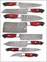 Beautiful Custom Handmade Damascus kitchen knives 08