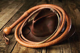 Real & Genuine Kangaroo Hide Leather Bull Whip 8'-16' 12 Plaits Tan Brown Bullwhip Hand Crafted Heavy Duty
