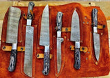 Beautiful Custom hand made Damascus steel kitchen knives sets 79 - Troy Blades