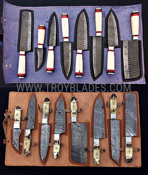 Beautiful Custom Handmade Damascus BBQ/kitchen knives 69