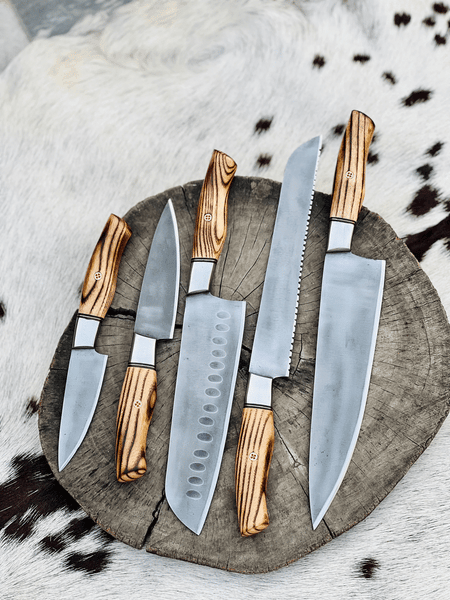 Beautiful Custom hand made D2 steel kitchen knives set