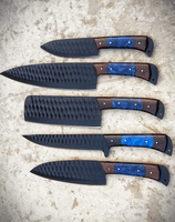 Valhalla BBQ/Kitchen Sets  | 5-Piece Set + Leather Roll - Troy Blades