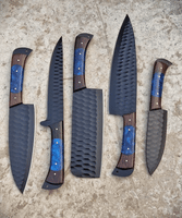 Valhalla BBQ/Kitchen Sets  | 5-Piece Set + Leather Roll - Troy Blades