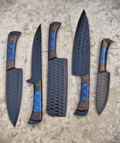 Valhalla BBQ/Kitchen Sets  | 5-Piece Set + Leather Roll - Troy Blades