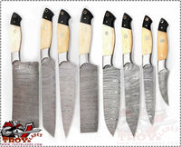 DAMASCUS BLADE HAND MADE KITCHEN/CHEF KNIFE 08 PC'S SET - Troy Blades