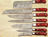 Beautiful Custom Handmade Damascus kitchen knives set