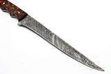 Handmade Damascus Stag horn Fillet knife