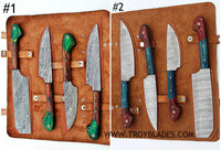 On Sale Beautiful Custom Handmade Damascus BBQ/kitchen knives