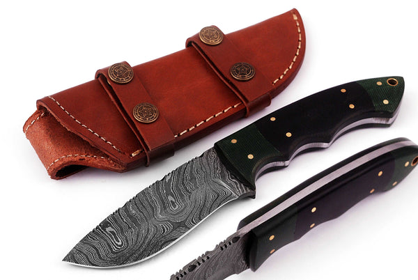 Custom handmade Damascus hunting skinning knife