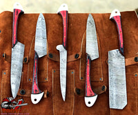 Beautiful Custom handmade Damascus kitchen/BBQ knives set - Troy Blades