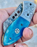 Christmas Gift Beautiful Custom Handmade Damascus Folding knife 41 - Troy Blades