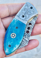 Christmas Gift Beautiful Custom Handmade Damascus Folding knife 41 - Troy Blades