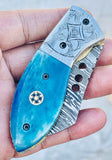 Christmas Gift Beautiful Custom Handmade Damascus Folding knife 41 - Troy Blades