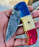 Christmas Gift Beautiful Custom Handmade Damascus Folding knife 35 - Troy Blades