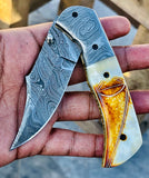 Christmas Gift Beautiful Custom Handmade Damascus Folding knife 30 - Troy Blades