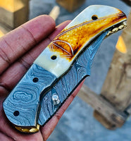 Christmas Gift Beautiful Custom Handmade Damascus Folding knife 30 - Troy Blades