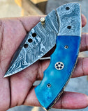 Christmas Gift Beautiful Custom Handmade Damascus Folding knife13 - Troy Blades