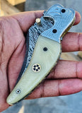 Christmas Gift Beautiful Custom Handmade Damascus Folding knife19 - Troy Blades