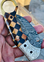 Christmas Gift Beautiful Custom Handmade Damascus Folding knife16