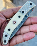 Christmas Gift Beautiful Custom Handmade Damascus Folding knife11 - Troy Blades