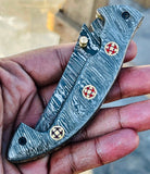 Christmas Gift Beautiful Custom Handmade Damascus Folding knife4 - Troy Blades