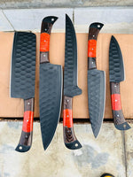 BBQ/Kitchen Sets  | 5-Piece Set + Leather Roll - Troy Blades