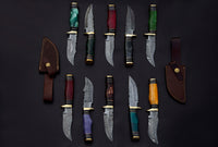 Damascus steel skinning knives lot with Sheath, Damascus knife deal