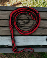 Handmade Red&Black Kangaroo Leather Indiana Jones-style Whip - Troy Blades