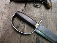 forged custom knife classic d guard bowie  civil war style carbon steel handmade small sword machete