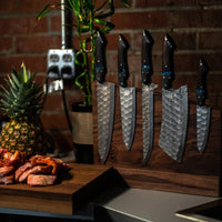 The Dahlia | 5-Piece Chef Knife Set + Leather Roll