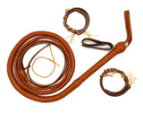 Handmade Tan Color Kangaroo Leather Indiana Jones-style Whip