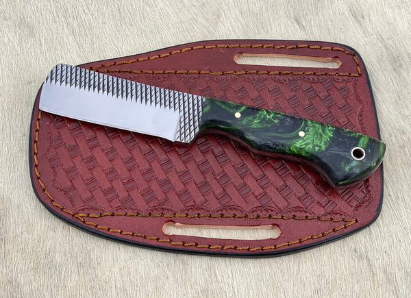 Custom Handmade Rasp steel Cowboy knife