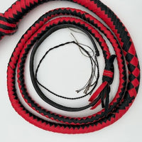 Handmade Red&Black Kangaroo Leather Indiana Jones-style Whip - Troy Blades