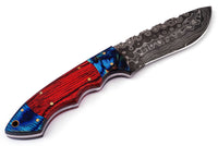 Custom handmade Damascus hunting skinning knife - Troy Blades