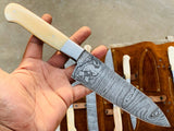 Beautiful Custom hand made Damascus steel kitchen knives set 06