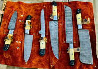 Beautiful Custom hand made Damascus steel kitchen knives sets Deal 05 - Troy Blades