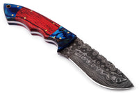 Custom handmade Damascus hunting skinning knife - Troy Blades