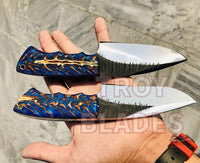 Hand Forged 1095 Steel Pine Cone Epoxy Hunting knives - Troy Blades